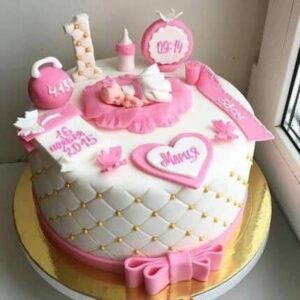Welcome Baby Girl Celebration Cake