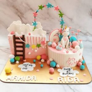 two-in-one birthday cake